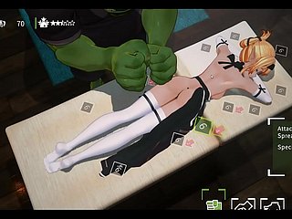 Orc Massage [3D Hentai game] Ep.1 Oiled massage exceeding irregular elf